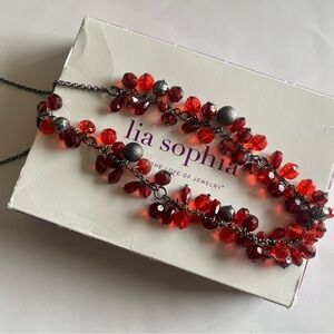 Lia Sophia Scarlet Beaded Necklace